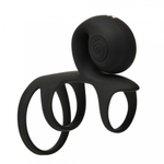 Эрекционное кольцо со стимуляцией для пар SVibe Snail JOVI Arc, черное