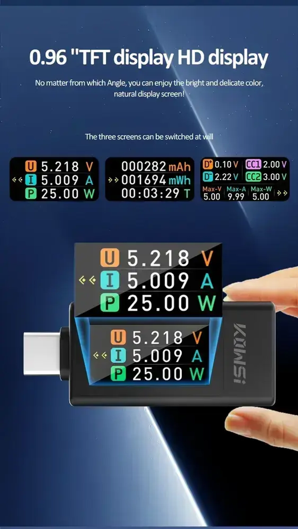 многофункциональный USB-тестер 30 в, вольтметр, Напряжение/Сила тока/Емкости аккумулятора порта тестер