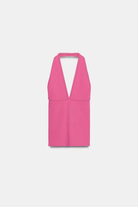 ZARA ТОП ХАЛТЕР, МАЛИНОВЫЙ