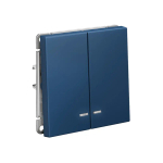 ARTGALLERY 2-клавишный ВЫКЛЮЧАТЕЛЬ с подсветкой, сх.5а, 10АХ, механизм, быстрозажим. клем., АКВАМАРИ