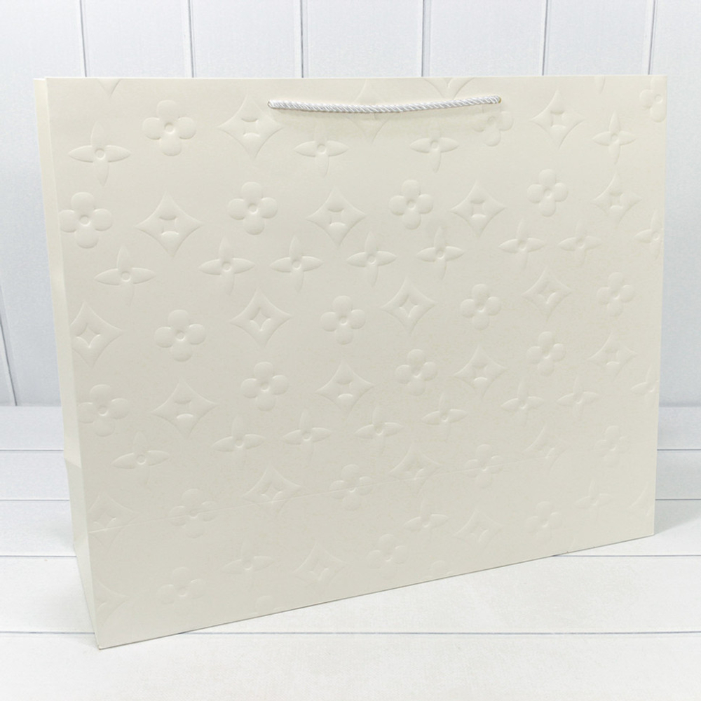 Пакет подарочный 55х45х20см Фигуры и узоры "Узор" (Белый)