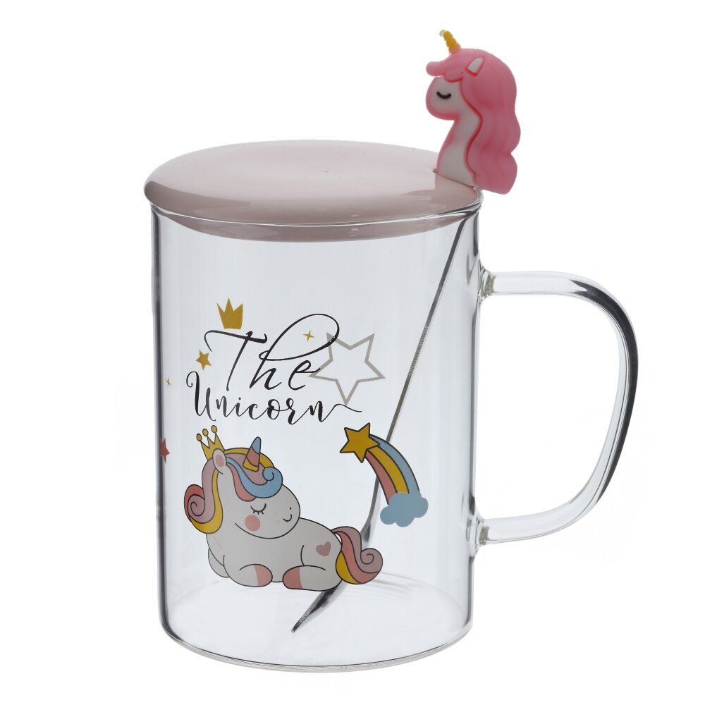 GAEM Кружка с крышкой и ложкой 450 мл, L8 W8 H11 см