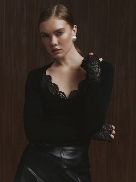 Лонгслив `Муза`, цвет чёрный