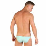 Хлопковые трусы-слипы с заниженной посадкой (Размер: XL) (Цвет: аквамариновый)