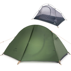 Палатка сверхлегкая одноместная Naturehike для велоспорта + коврики Pro, зеленая (NH18A095-D)