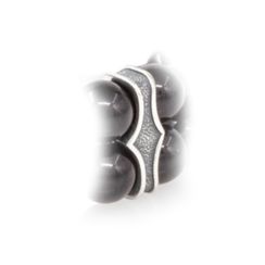 Шарм-разделитель двойной из мельхиора под бусины 6 мм