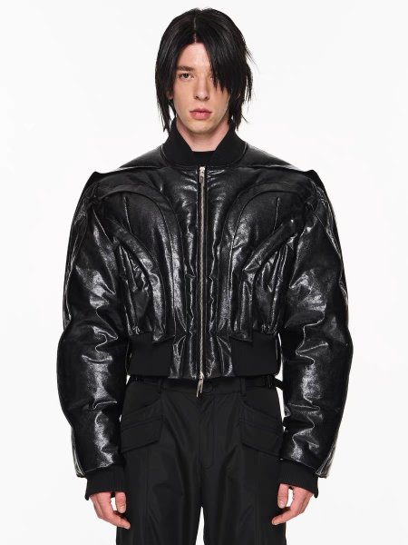Пуховик BLIND "Dracula" Leather Puffer Jacket