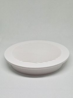 Решетка вентиляции с фланцем D 125 мм (пластиковая, белая)