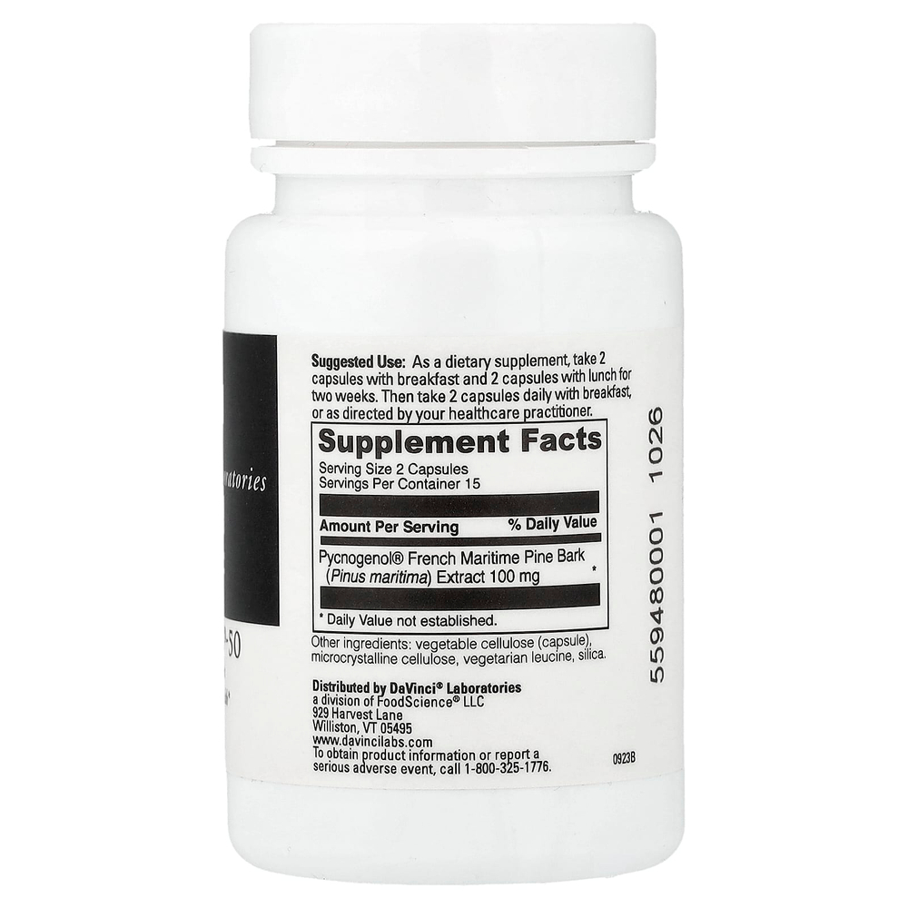 DaVinci Laboratories, Pycnogenol®-50, 50 мг, 30 капсул