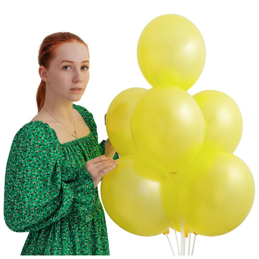 Желтые воздушные шары металлик Экстра Citrus Yellow