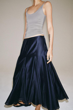 ZARA СТРУЯЩАЯСЯ ЮБКА — ZW COLLECTION, МОРСКОЙ СИНИЙ