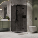 Душевое ограждение Niagara Nova NG-2831-34BLACK (90х90х195) квадрат,черный матовый,дверь распашная,стекло тонированное,1 место