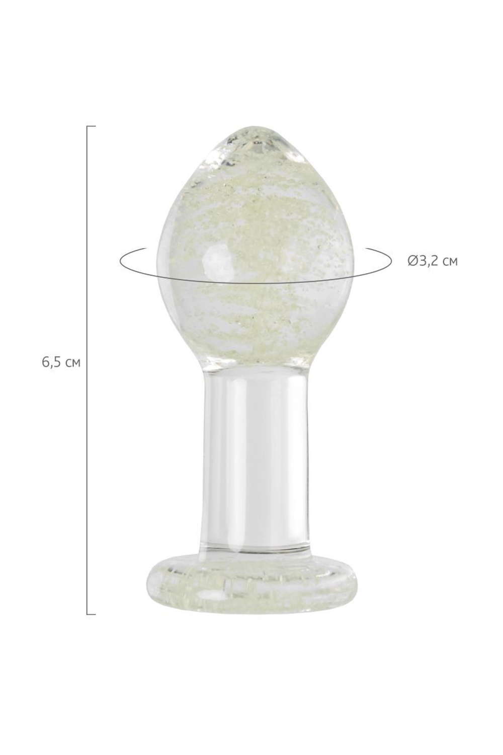 Анальная втулка Sexus Glass – светится в темноте, 6,5 см