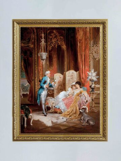 Картина на стену для интерьера на холсте "Золотой век" в классической раме 41*51 см