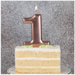 Свеча-цифра в оттенке розового золота 8 см