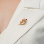 Брошь «Чертополох» из красного золота с эмалью