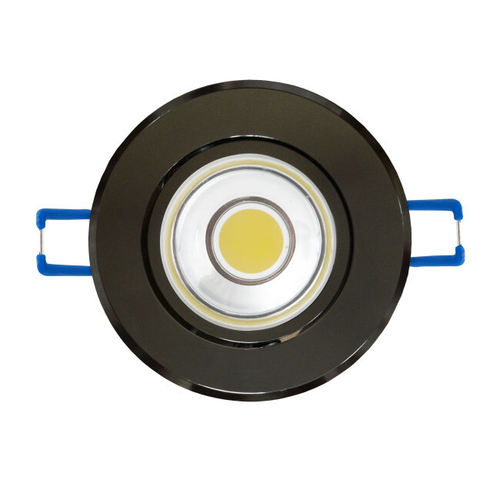 ULM-R31-5W/NW IP20 BLACK CHROME картон Светильник светодиодный встраиваемый поворотный, 110-240В. Материал корпуса алюминий, цвет черный хром. Белый с