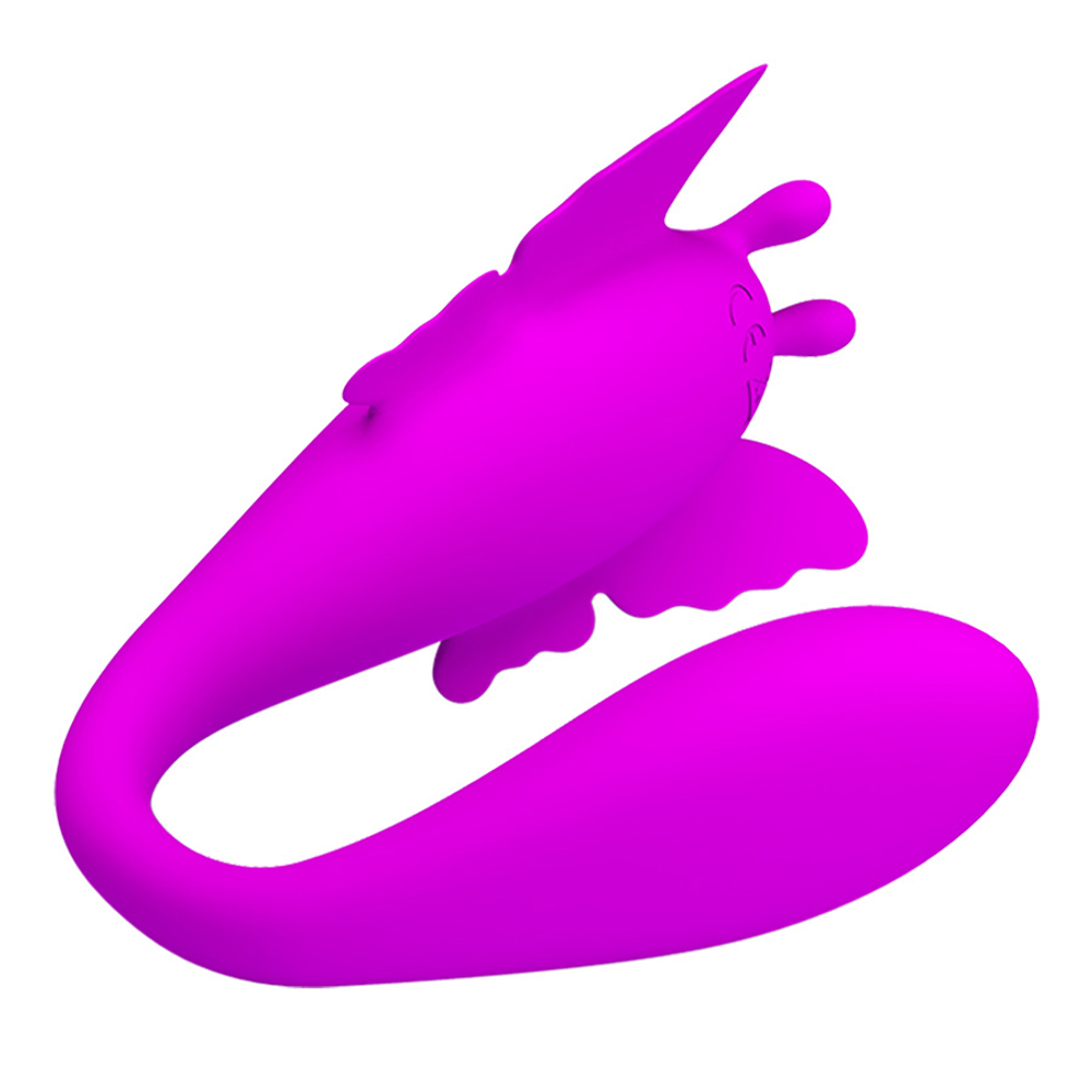 Лиловый вибратор-бабочка для пар с пультом ДУ Pretty Love Partner Vibrator Chimera BI-014824W