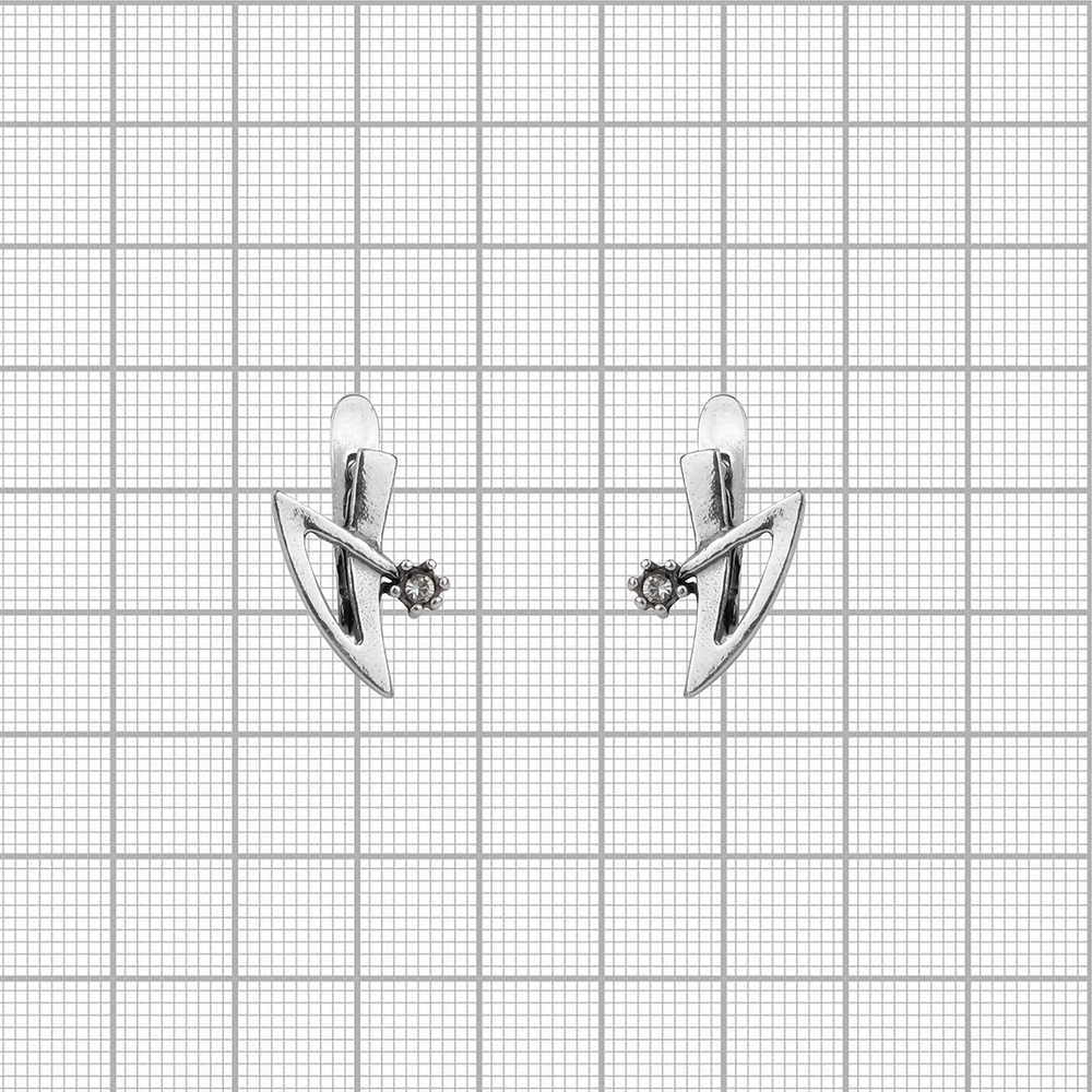 "Лиллон" серьги в серебряном покрытии из коллекции "Ералаш" от Jenavi с английским замком