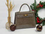 Сумка Hermes из кожи крокодила 28 см