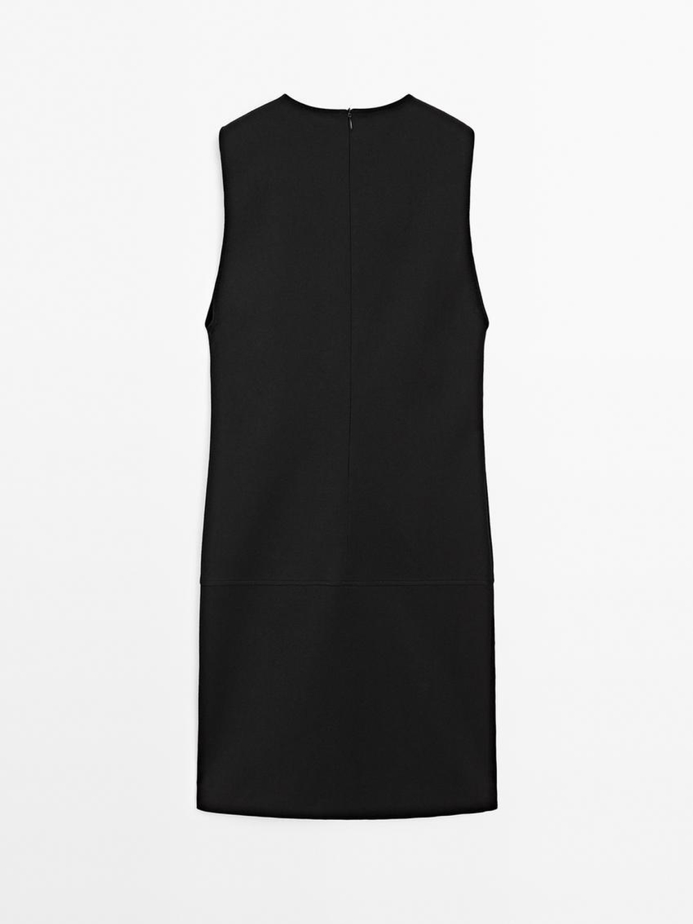 Massimo Dutti Короткое платье с пуговицами, черный