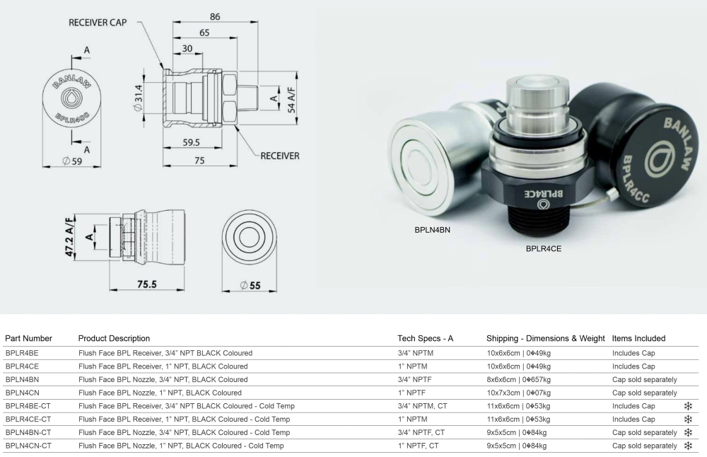 БРС 3/4" NPT (F), без заглушки, черный, размер 4, д/низких температур