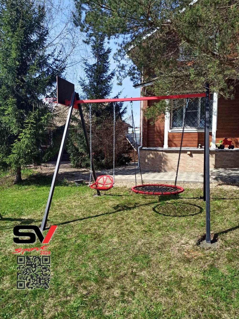 Монтаж уличных качелей Sv Sport