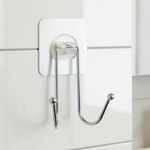 Крючок двойной "Basic" на самоклеящейся основе, хром