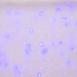 ULD-C3020-240-TTK BLUE IP44 Занавес светодиодный с эффектом мерцания. 3х2м. Соединяемый. 240 светодиодов. Синий свет. Провод прозрачный. TM Uniel