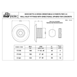 Форсунка стеновая под бетон Marpiscine 17018 (1.5") нерж.сталь