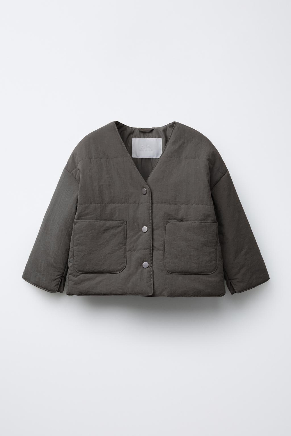 ZARA КУРТКА ИЗ НЕПРОМОКАЕМОЙ ТКАНИ, СЕРЫЙ