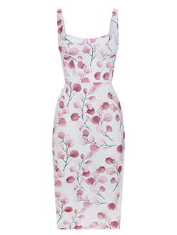 Сарафан корсажный миди с цветочным принтом