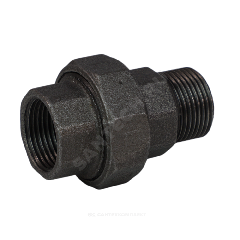 Соединитель прямой американка чугун Ду 20 (3/4") ВР/НР конусный Fittex PLUS