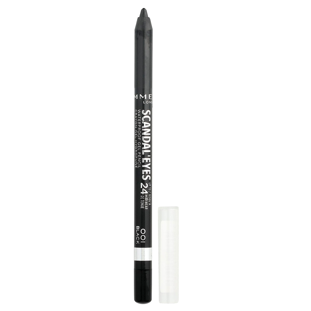 Rimmel London, Scdal'Eyes, водостойкий гелевой карандаш, 001 черный, 1,3 г (0,04 унции)