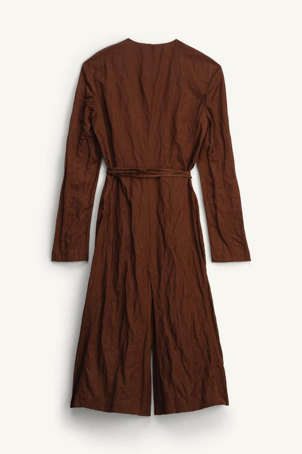 ZARA ДЛИННОЕ ПАЛЬТО ИЗ ХЛОПКА, КОРИЧНЕВЫЙ