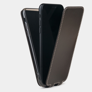 Чехол для iPhone XS Max из натуральной кожи теленка, темно-коричневого цвета