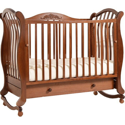 Детская кроватка Гандылян Габриэлла люкс колесо-качалка 120x60 см орех