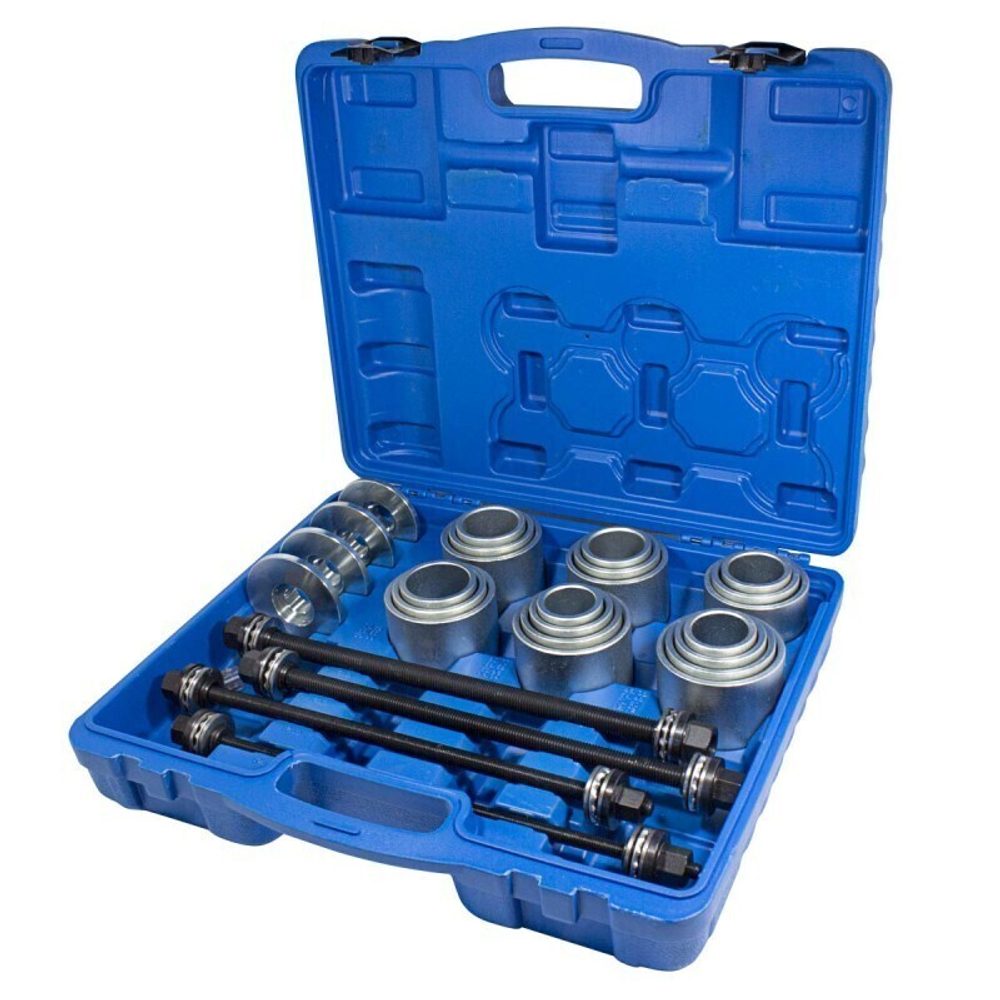 Набор инструментов для снятия и установки втулок, подшипников и сайлентблоков универсальный, 28пр. (М10, М12, М14, М16) в кейсе