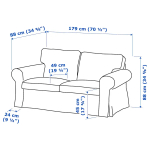 Диван 2-местный - IKEA EKTORP/ЭКТОРП ИКЕА, темно-зеленый
