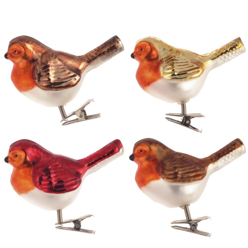 GAEM Украшение новогоднее на прищепке "Птичка", L8 W5 H8 см, 4в.