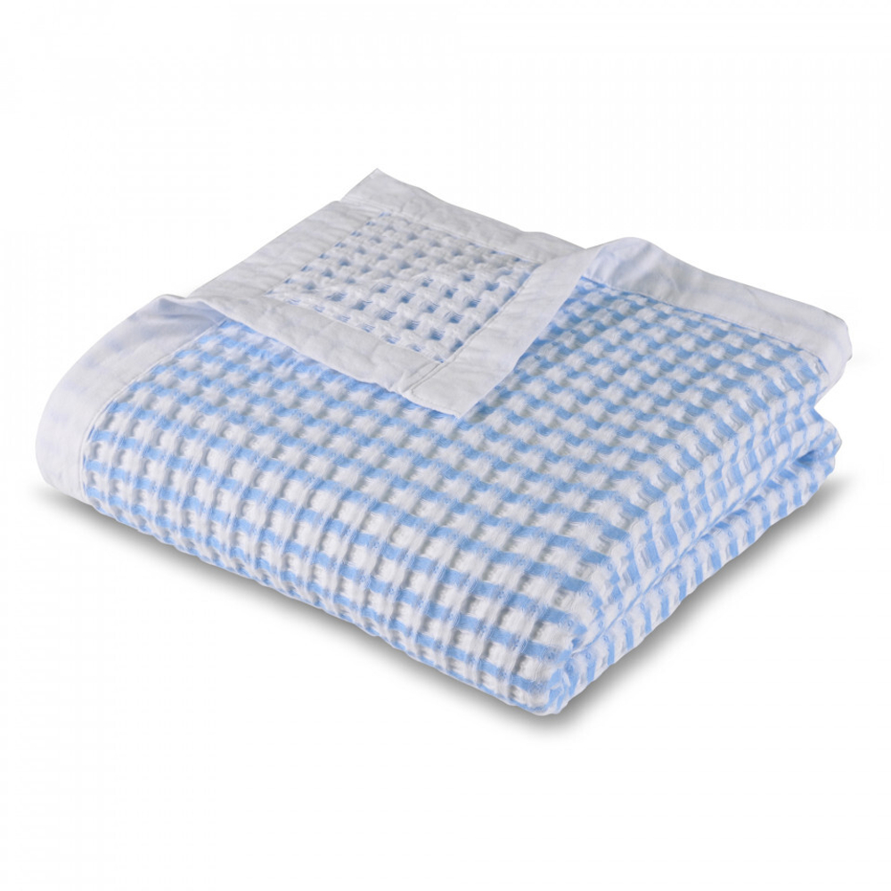 Плед 130x170 L'appartement Sonia белый с голубым