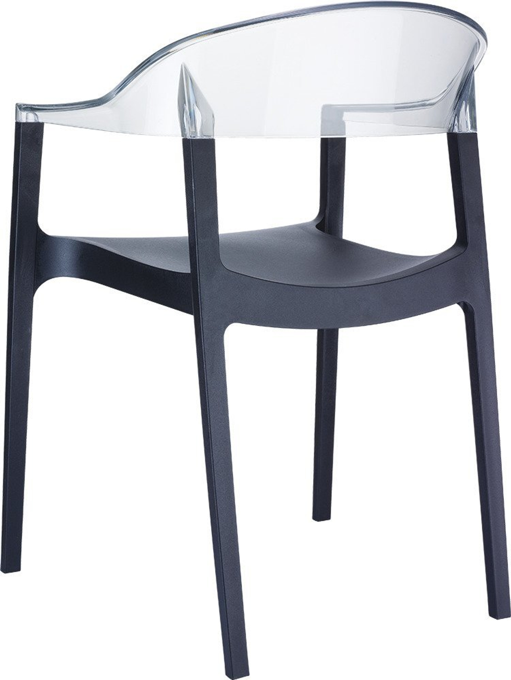 Кресло пластиковое, Siesta Contract Carmen, черный, прозрачный