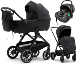 Коляска Agex Prima Pro 3 в 1 с автокреслом i-Safe Black Midnight Grey (Темно-серый)