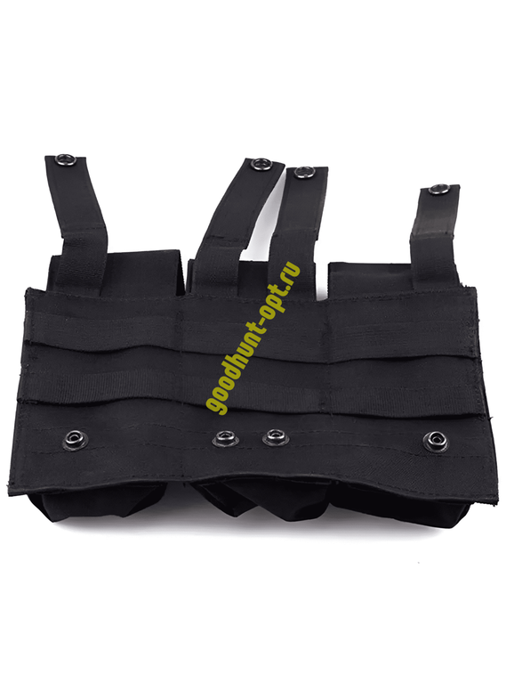 Тактический военный закрытый подсумок под 3 магазина Черный