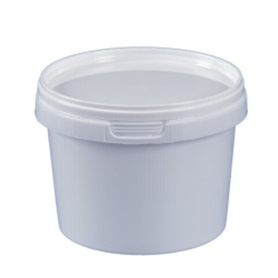 Ведерко без ручки 1,1л. + крышка с замком цвет белый