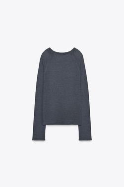 ZARA ФУТБОЛКА С ДЛИННЫМИ РУКАВАМИ, АНТРАЦИТОВО-СЕРЫЙ