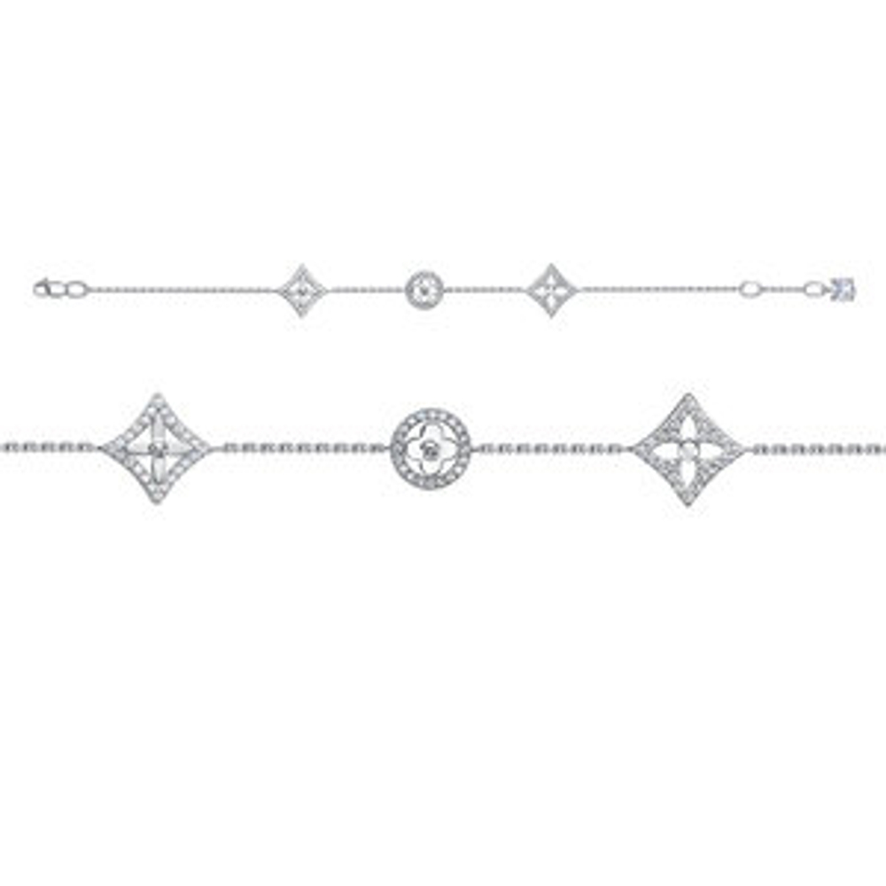 Браслет из серебра с фианитами