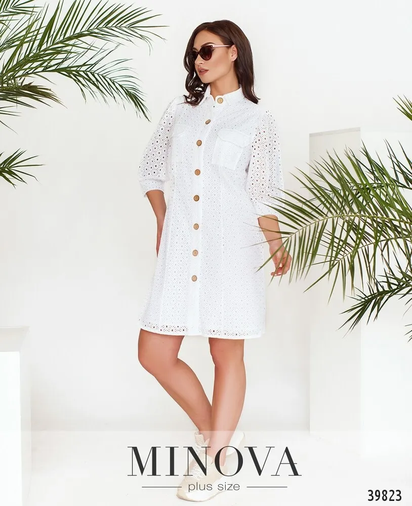 Платье 3147B-белый Minova