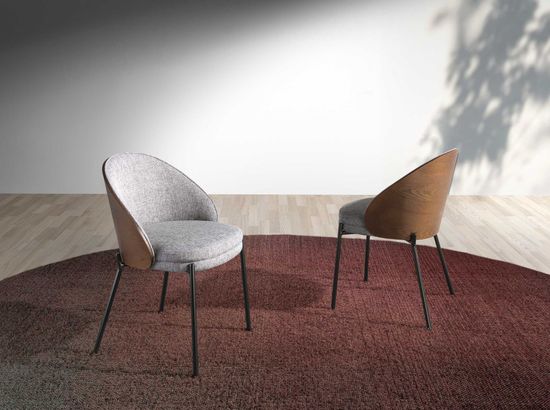 Обеденный стул 4115/DC-S197A из ткани и орехового шпона Испания 