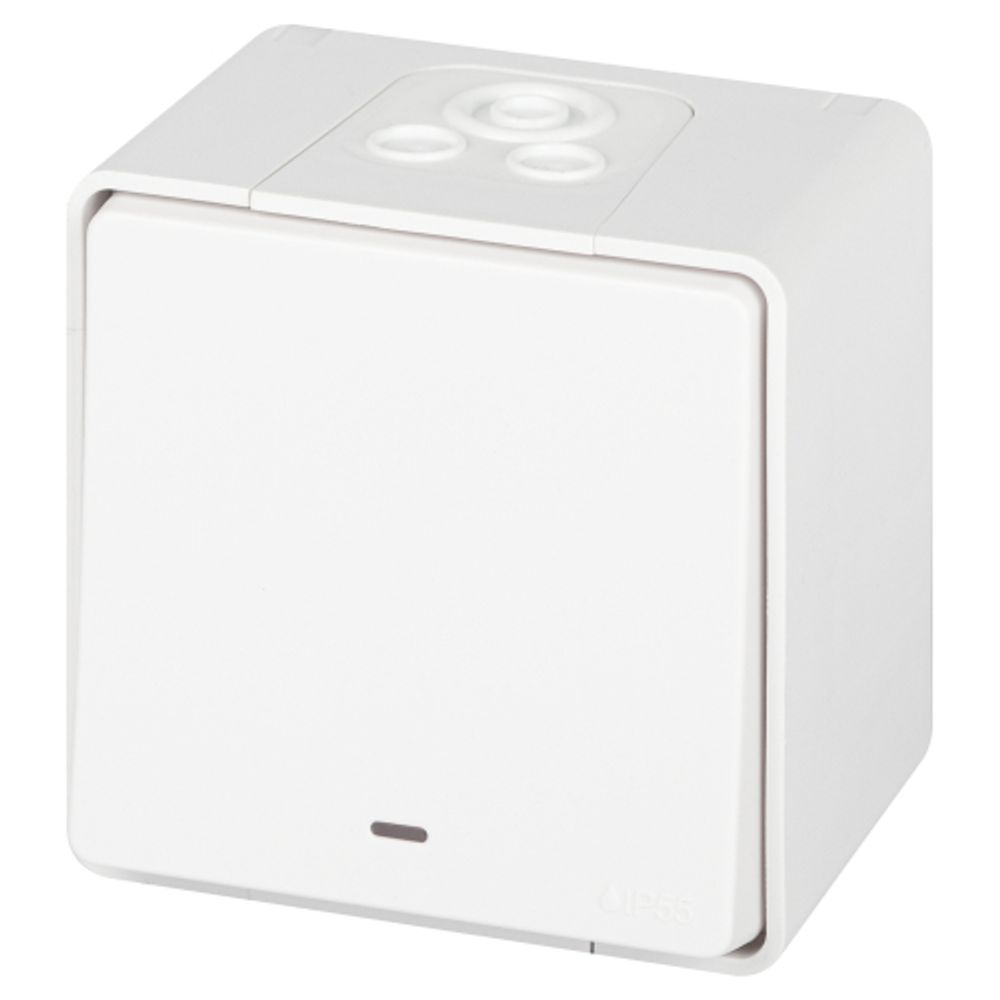 Переключатель ЭРА Эксперт 11-1507-01 с подсветкой IP55 10АХ-250В ОУ белый